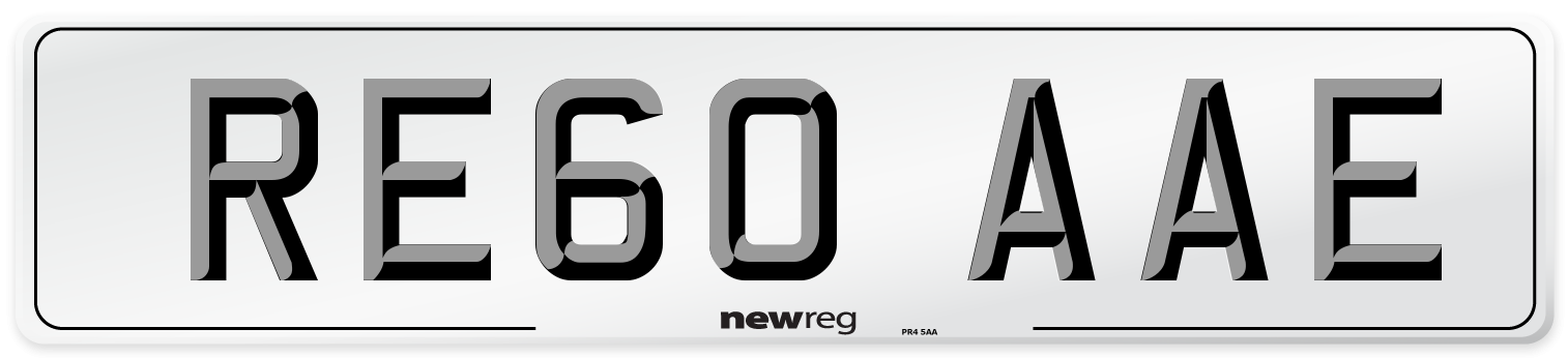 RE60 AAE Number Plate from New Reg